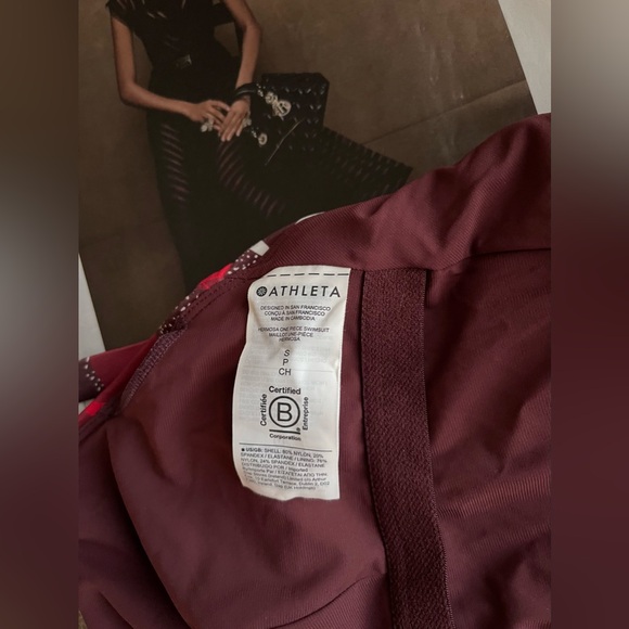 Athleta Hermosa One Piece Swimsuit In Hero Bloom Decadent Chocolate Size S - Picture 7 of 11